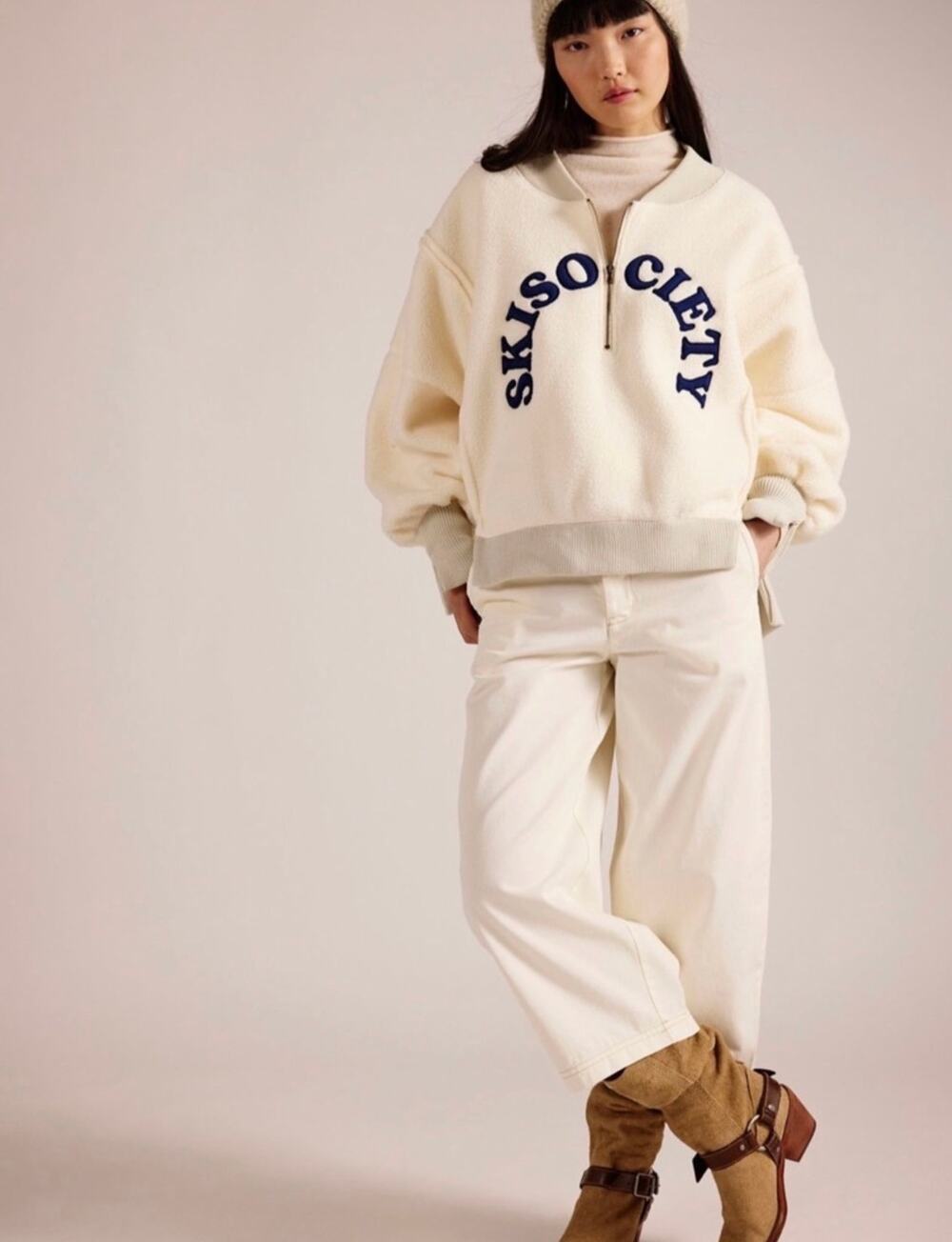 NWT Free People x Tricia Fix Ski Society Quarter Zip | Size M